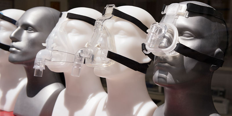 CPAP masks on mannequins
